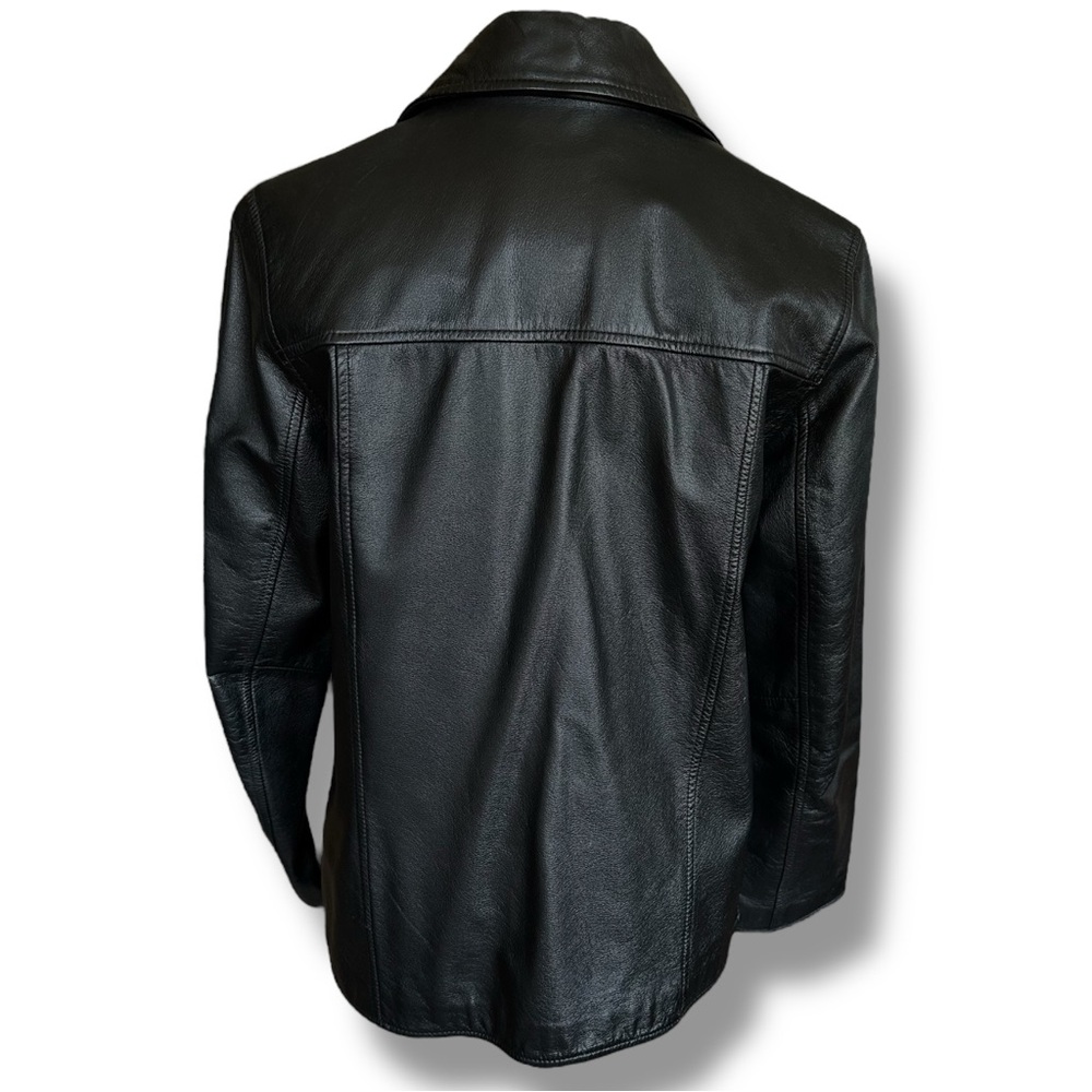 Vtg Colebrook & Co Black Leather Jacket Size Petite Medium - Picture 5 of 15